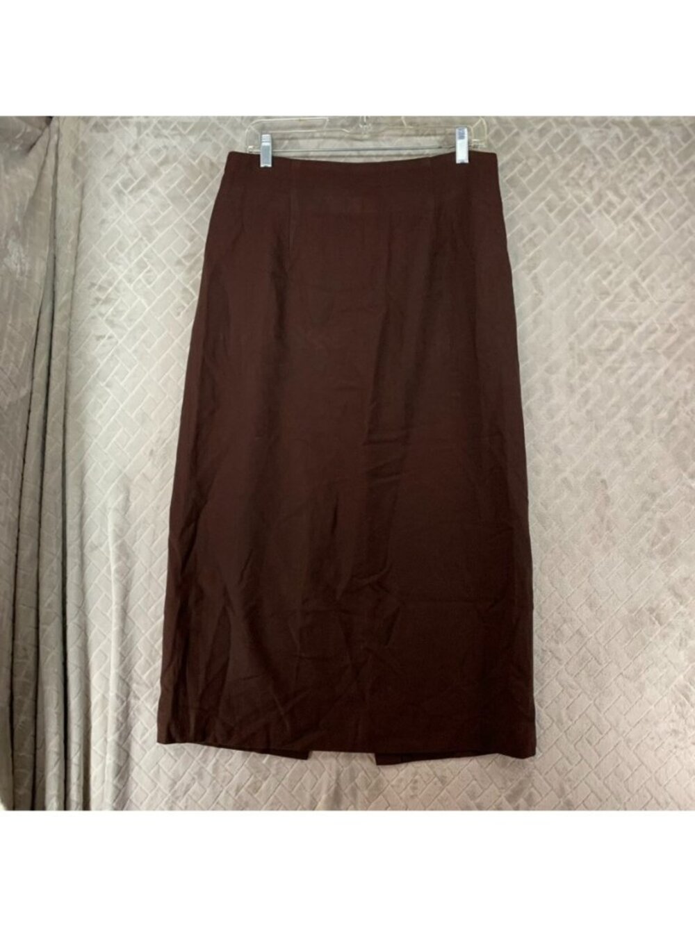Skirt Womens 14 Brown Long Maxi Pencil Boho Lagenlook Minimalist Academia